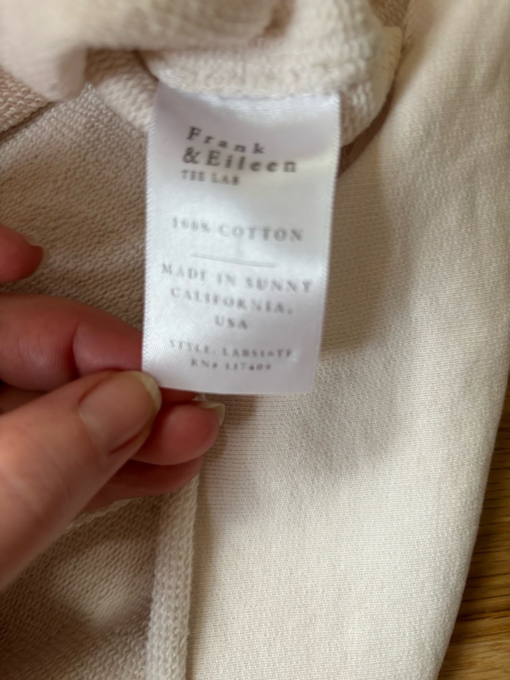 Frank & Eileen Cream Lightweight Crewneck Top - Picture 5 of 7